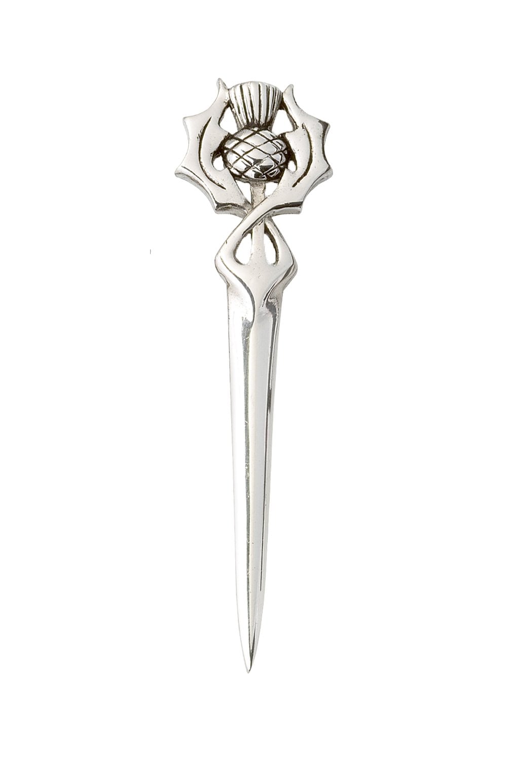 Scottish Stag Head Kilt Pin – Chrome Finish Brass Brooch – Made In USA