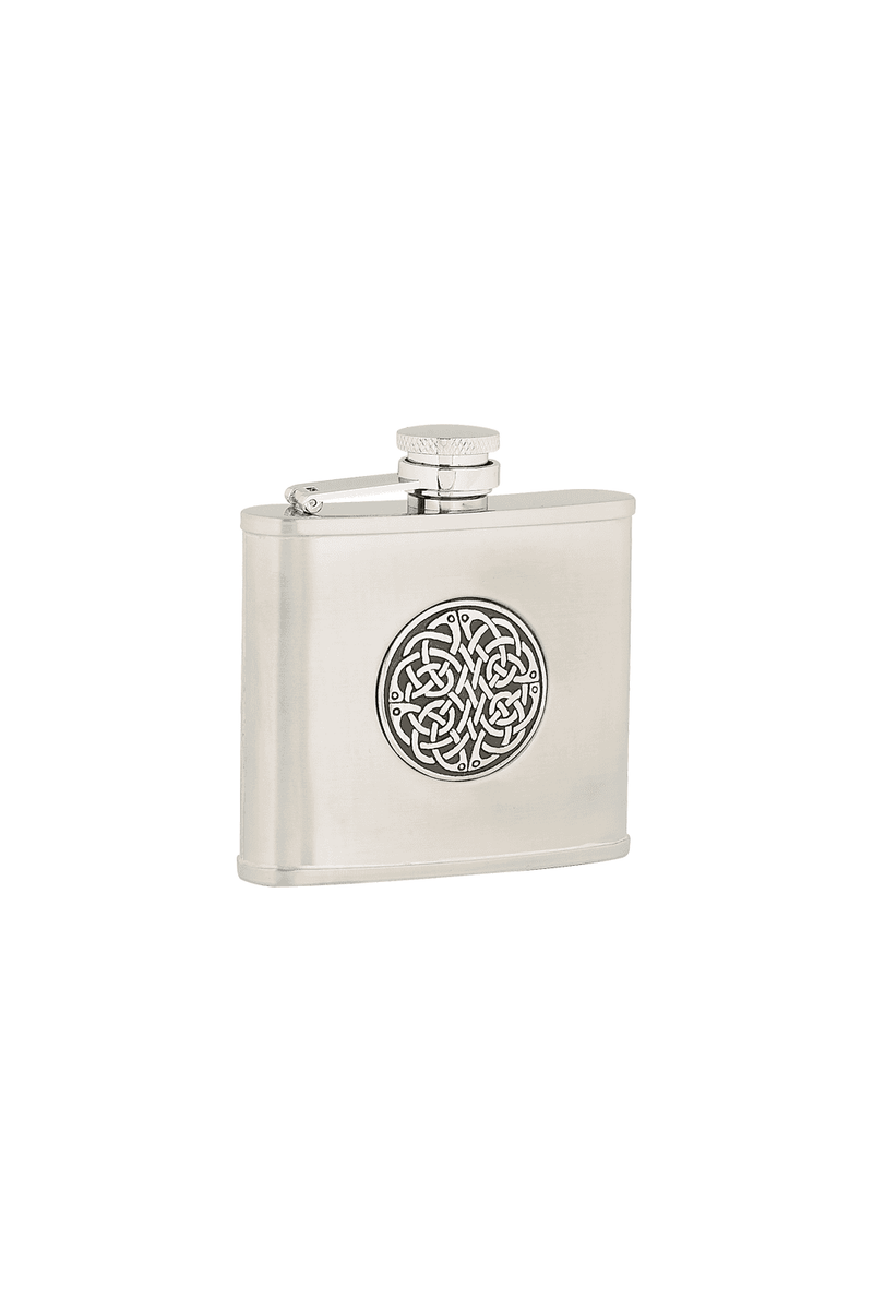 Stainlees Steel Hip Flask Celtic Knot 4oz