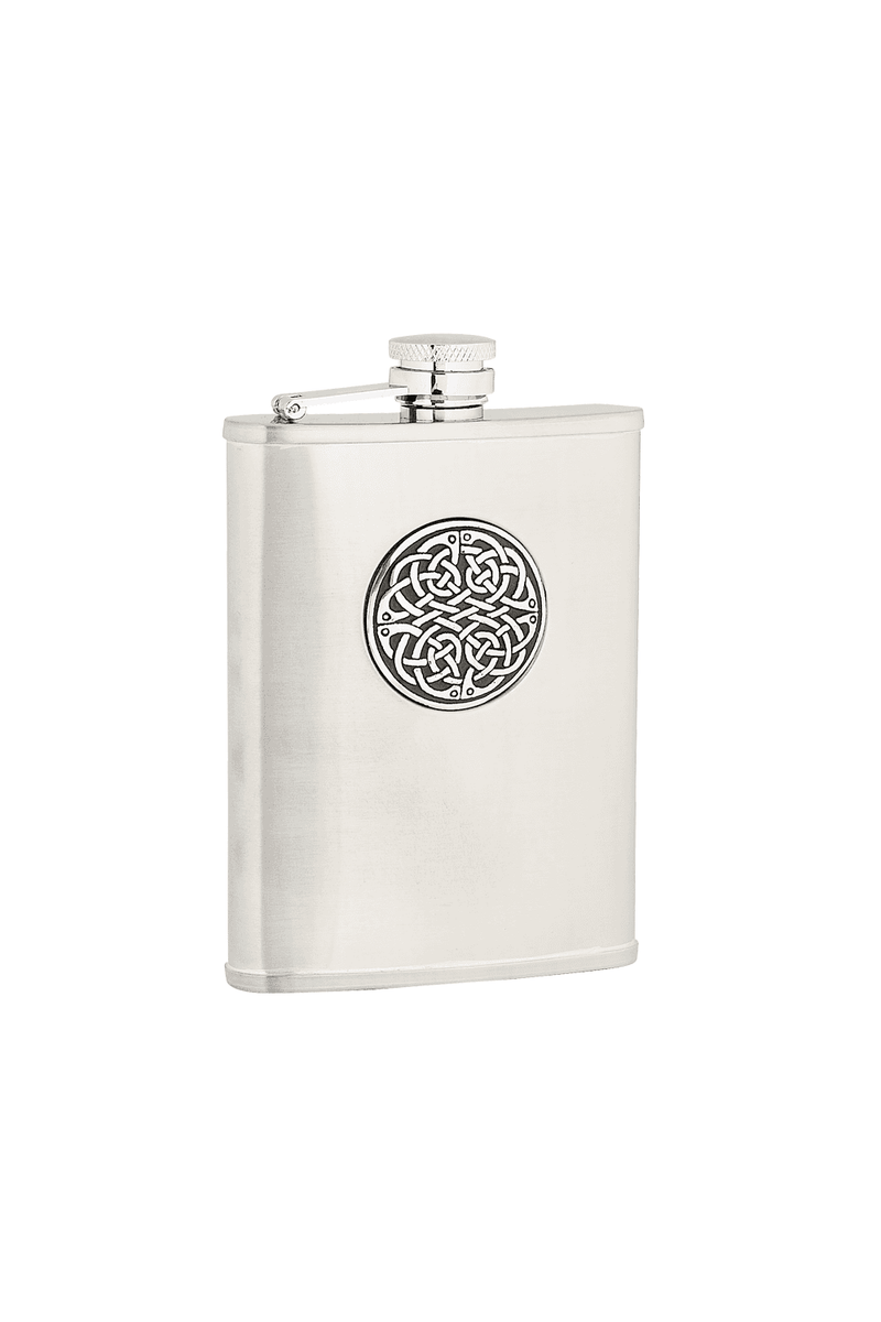 Stainlesss Steel Hip Flask Celtic Knot 6oz