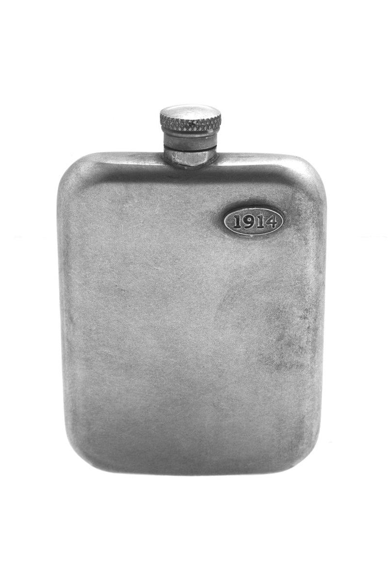 Vintage 1914 Pewter Hip Flask 6oz