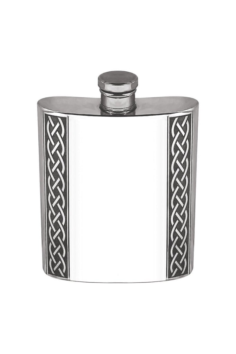 Pewter Hip Flask Embossed Celtic 6oz