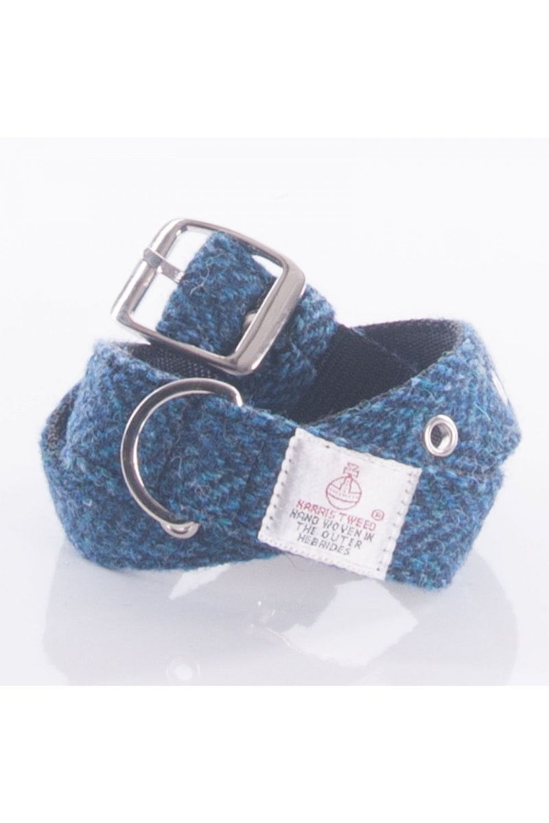Harris Tweed Blue Dog Collar