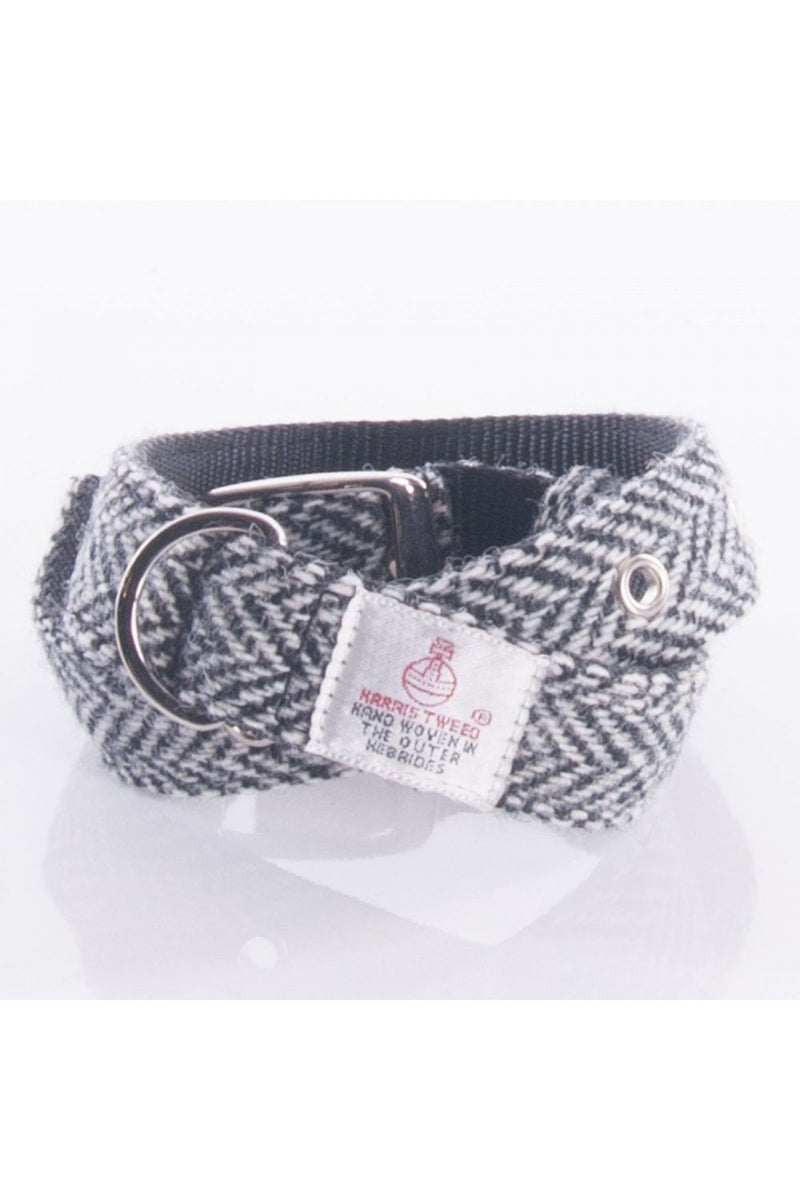 Harris Tweed White Dog Collar