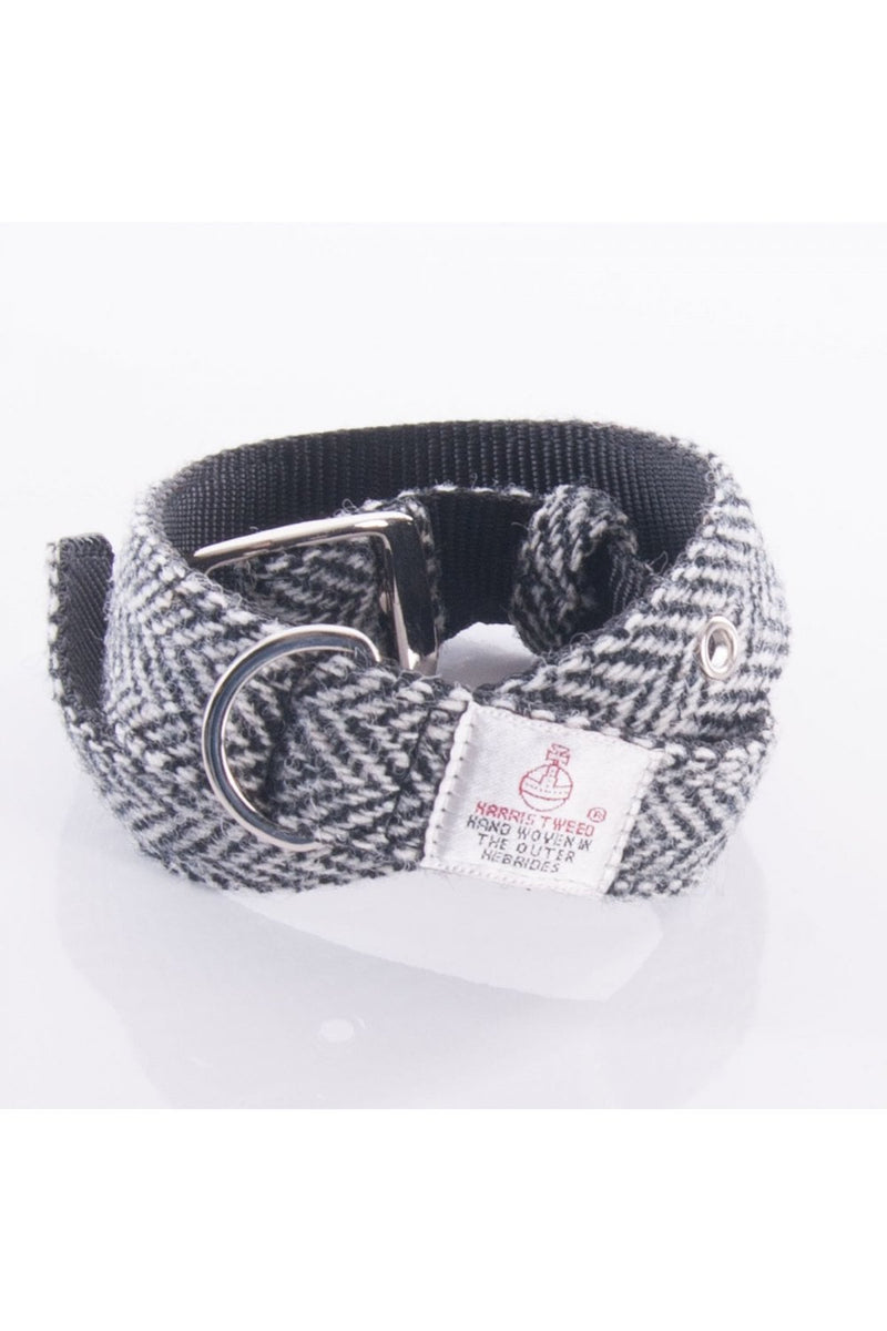 Harris Tweed White Dog Collar