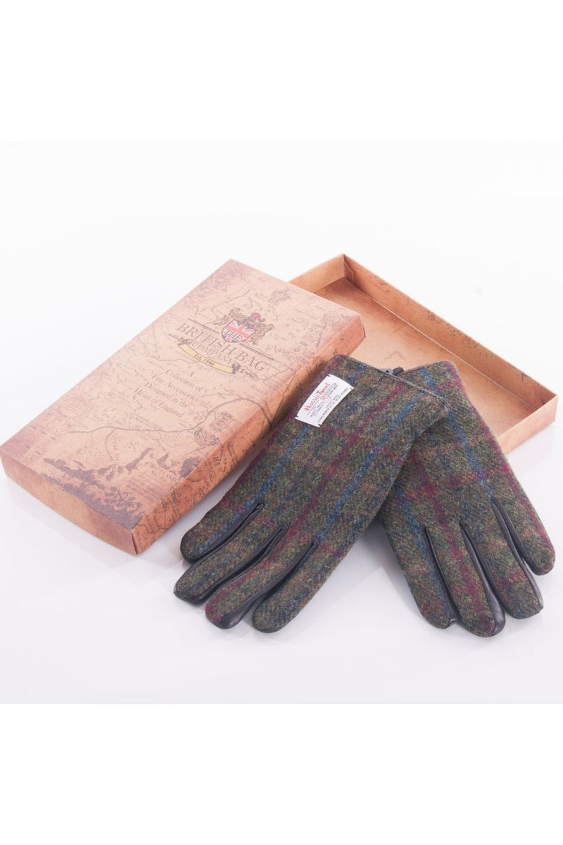 Gloves Harris Tweed Green/Red