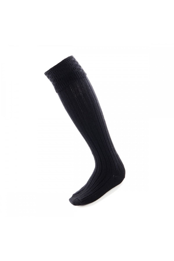 Black Wool Kilt Socks