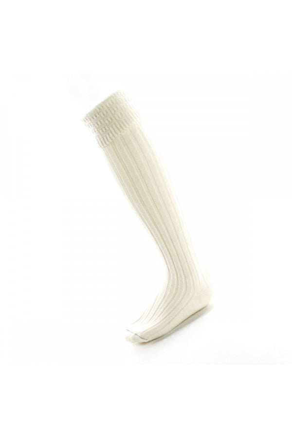 Cream Wool Kilt Socks