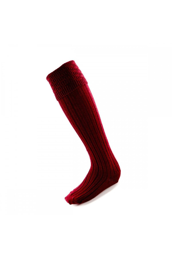 Burgundy Wool Kilt Socks