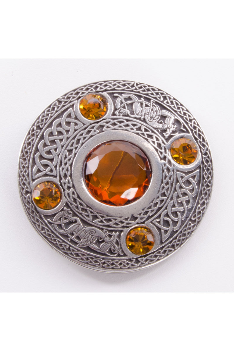 5 Stone Plaid Brooch Cairngorm