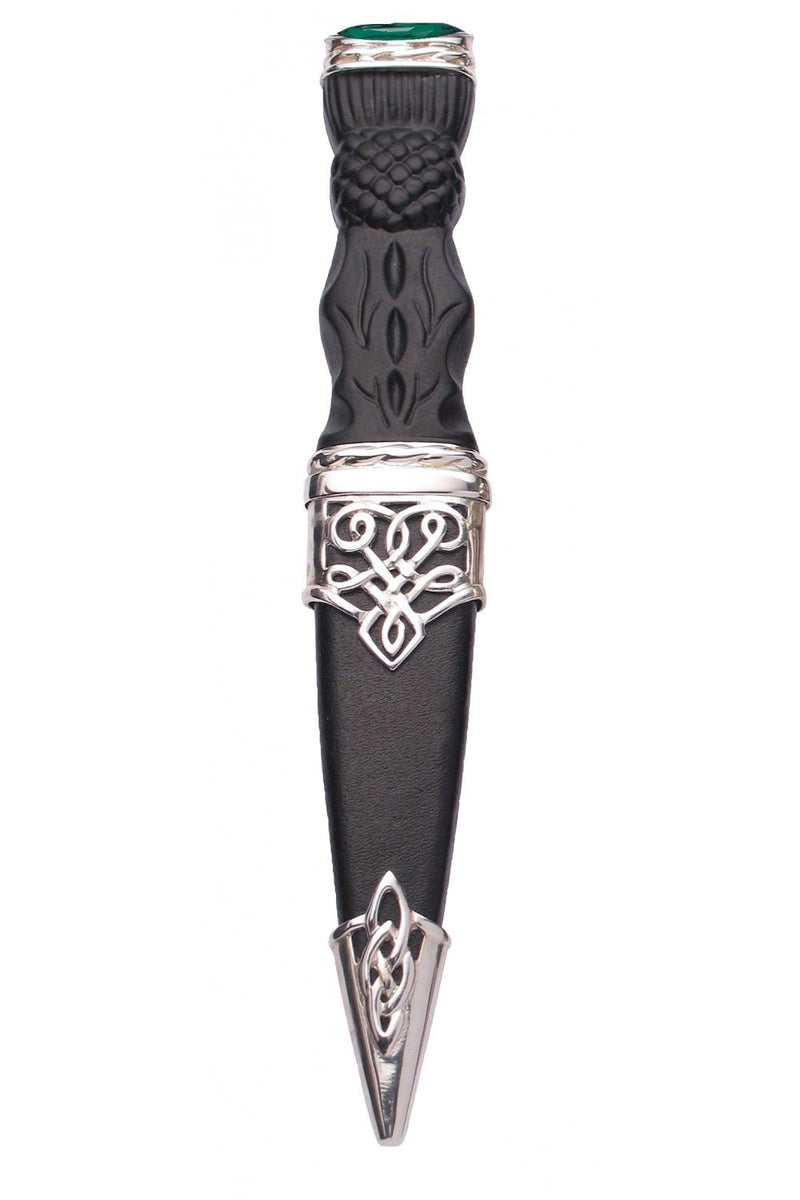 Sterling Silver Morar Emerald Stone Sgian Dubh
