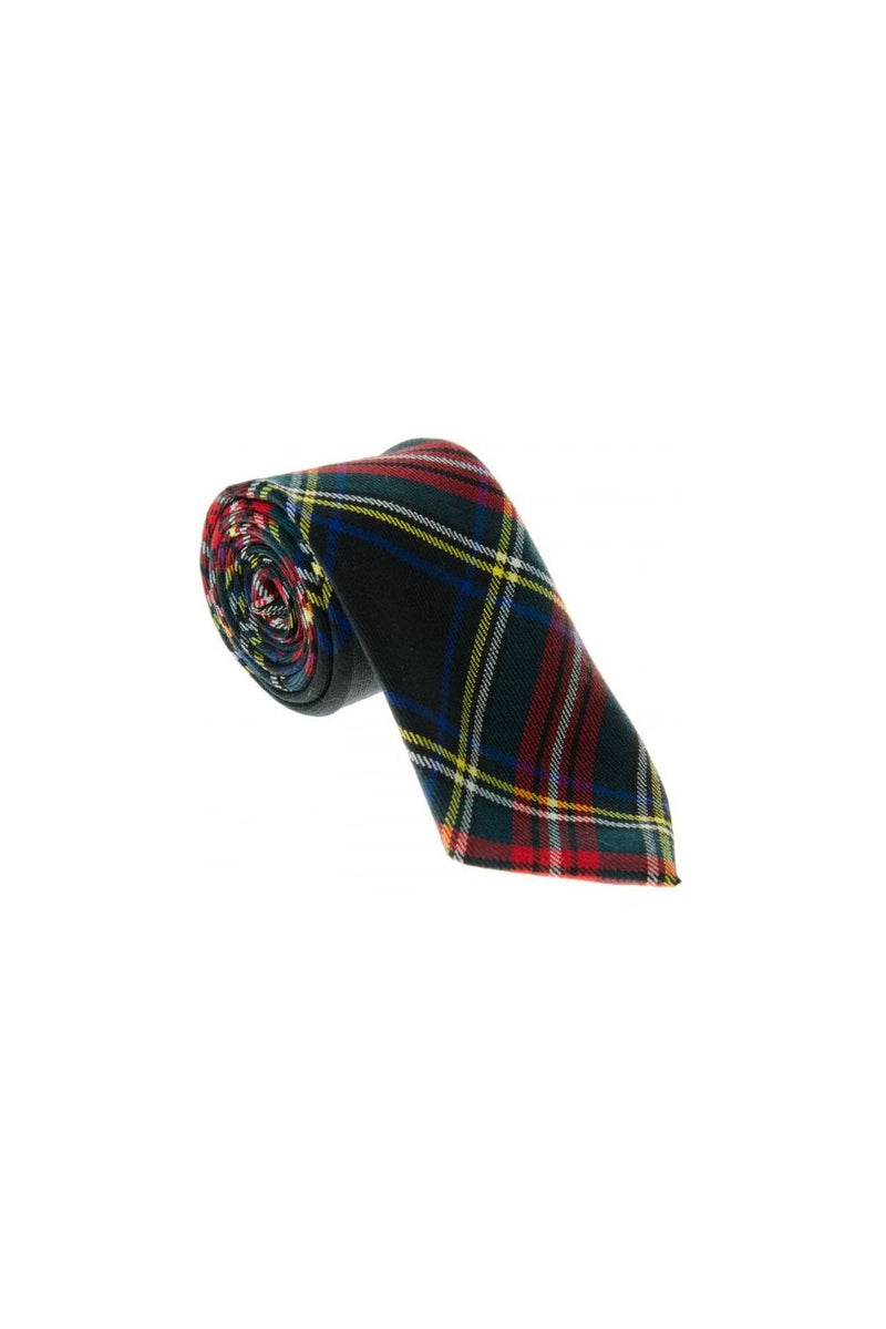 Stewart Black Modern Tartan Tie