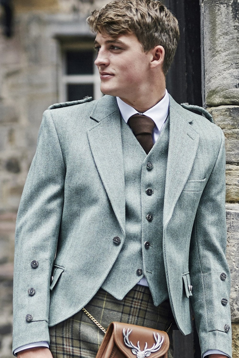 Crail Jacket & Vest Moss Clunie Tweed