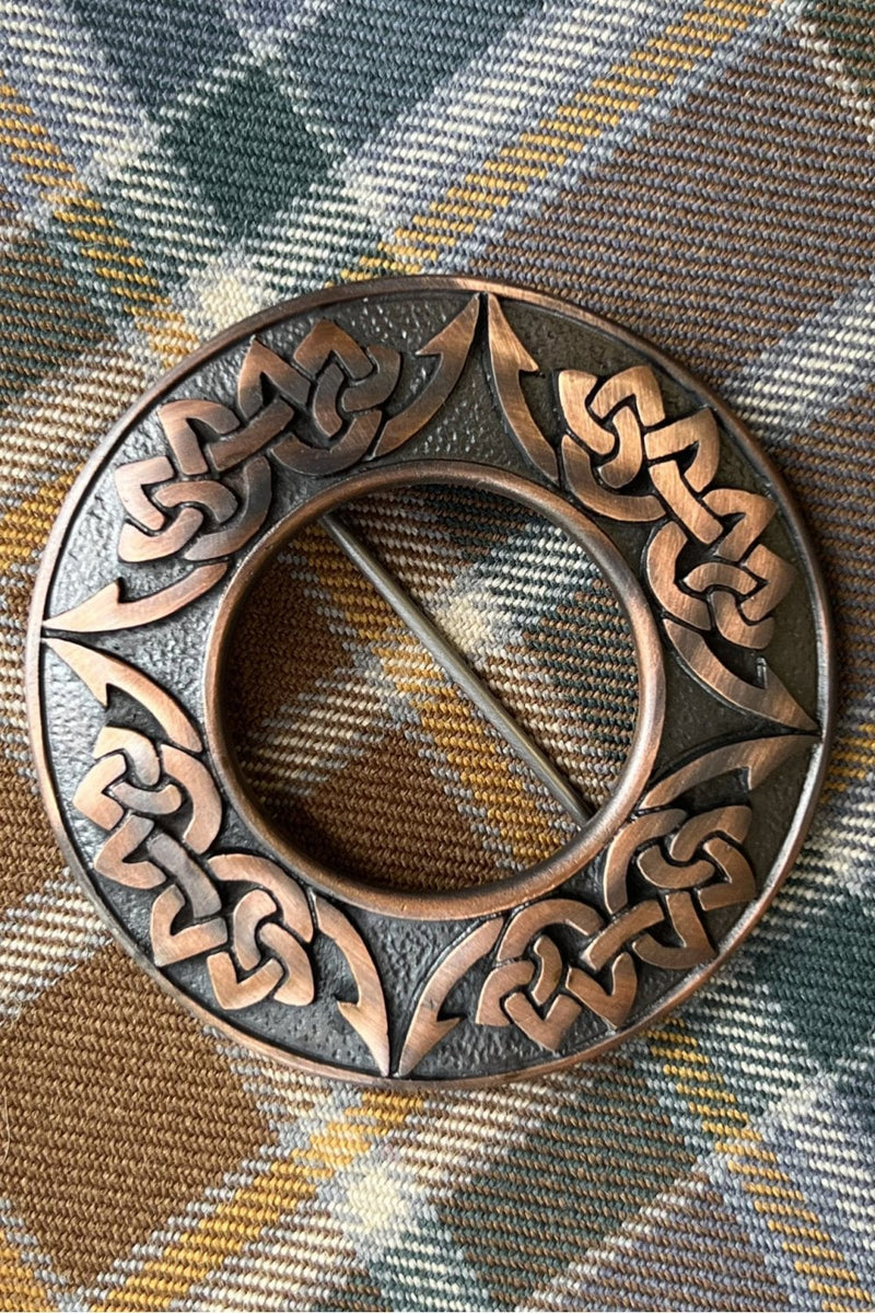 Plaid Brooch Celtic Bronze