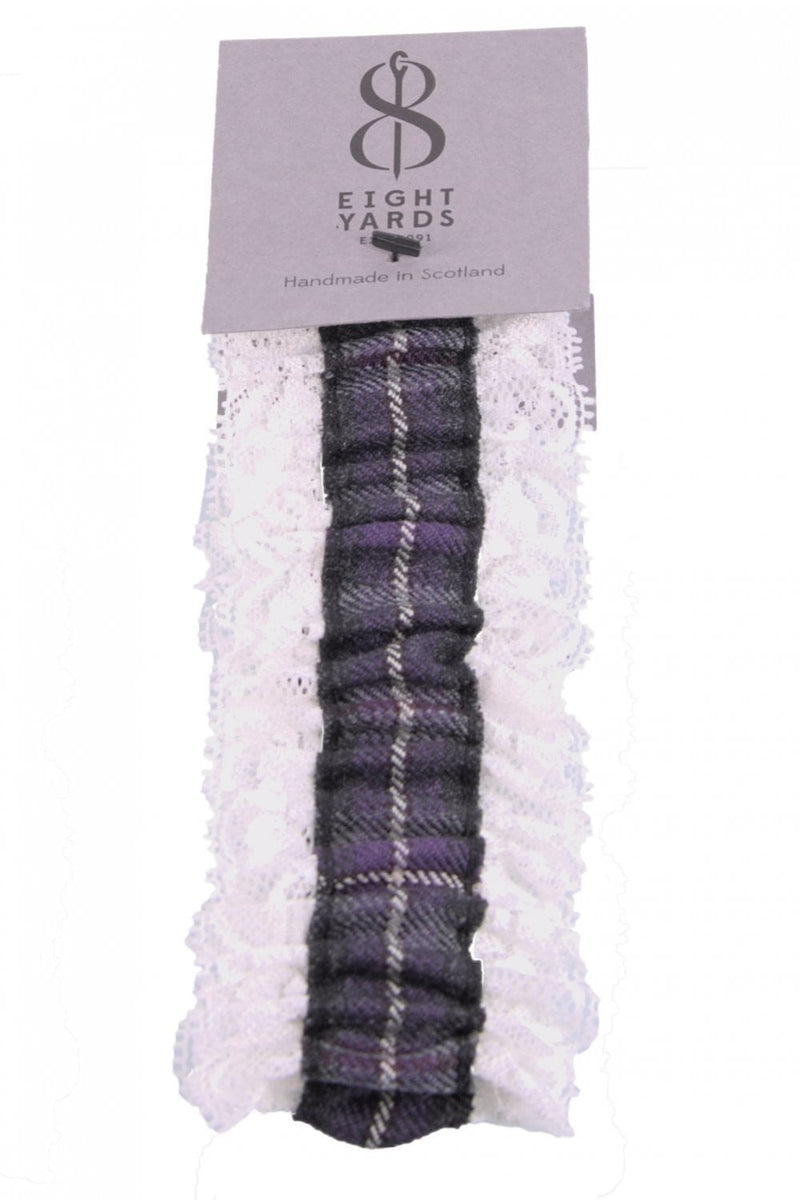 Ladies Hebridean Thistle Tartan and Lace Garter