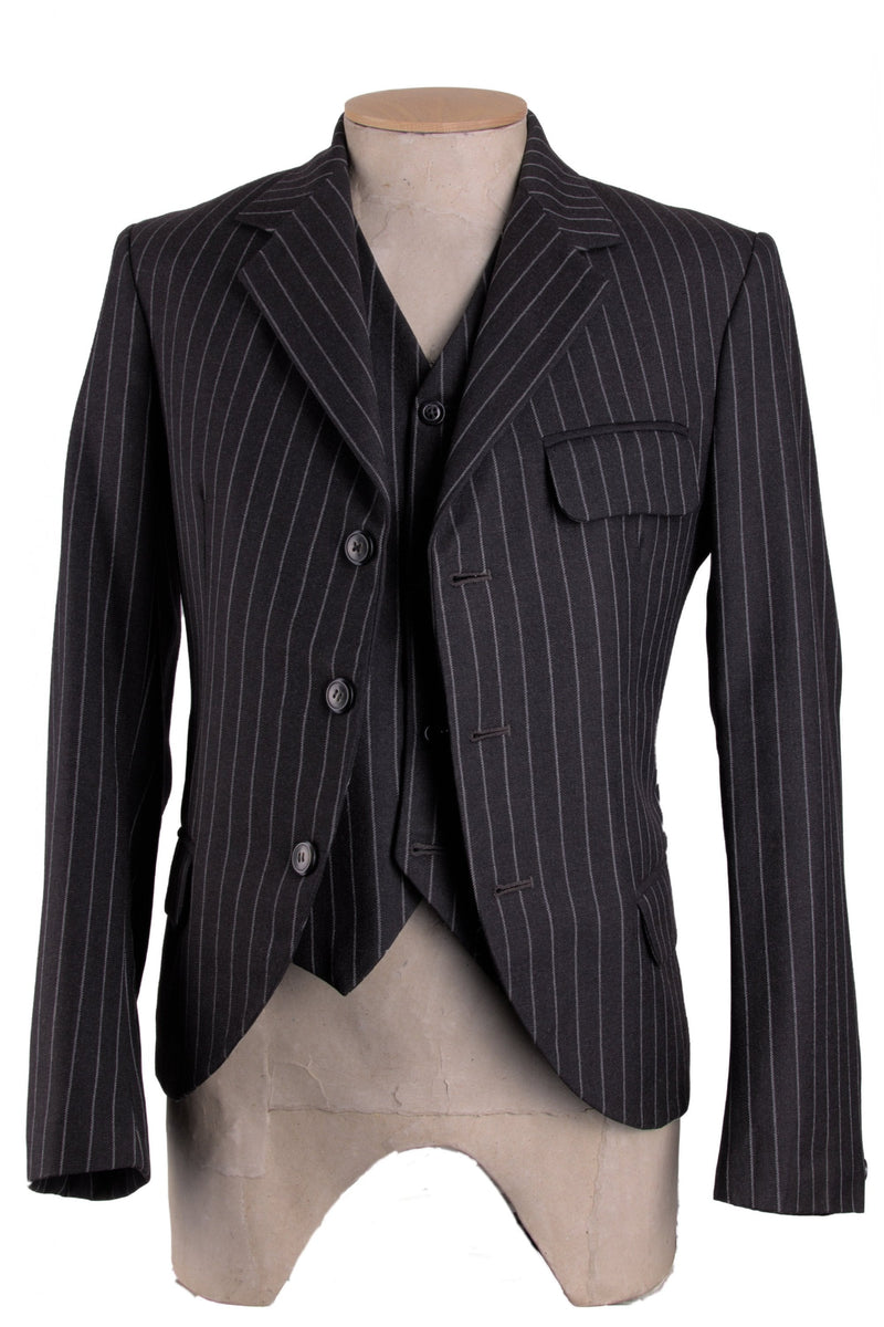 Ex Hire K1 Jacket & Vest Charcoal Pinstripe