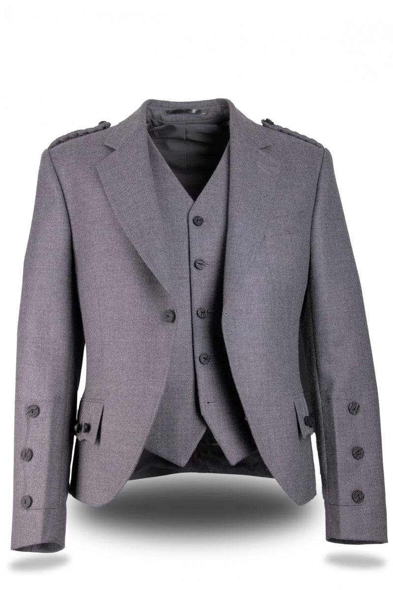 Ex-Hire Crail Jacket and Waistcoat, Graphite Grey Tweed
