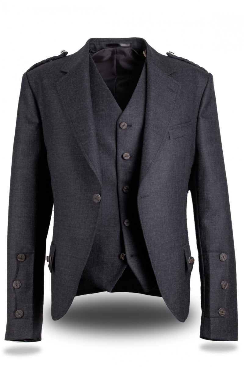 Crail Jacket & Vest Charcoal Tweed