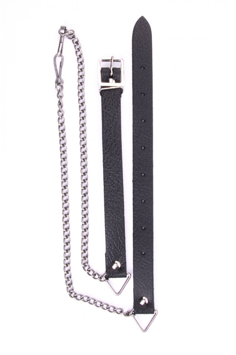 Sporran Chain Black Strap, Antique Link