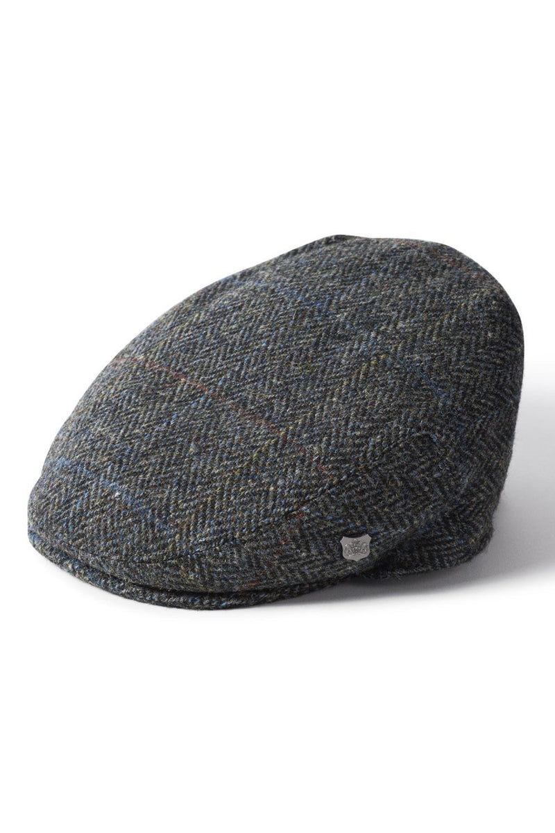 Stornoway Harris Tweed Flat Cap Grey