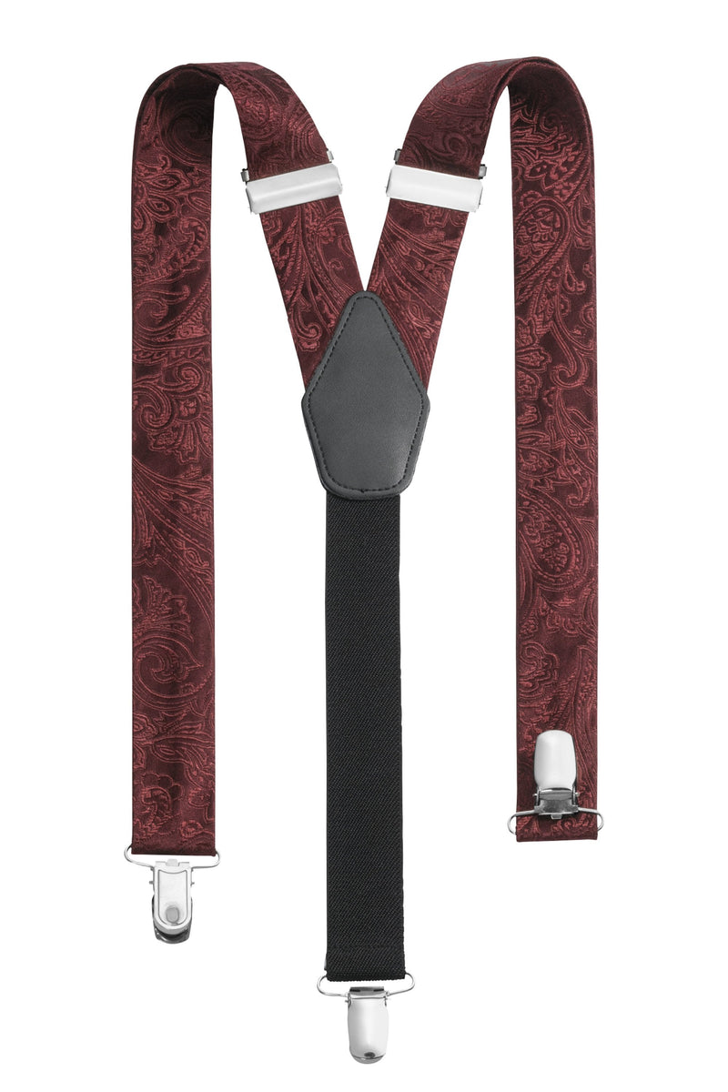 Burgundy Paisley Clip Braces