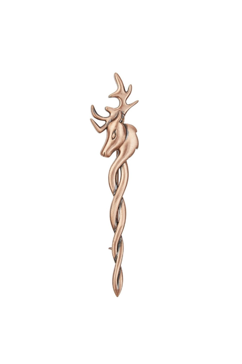Pewter Kilt Pin Stag Knot Copper