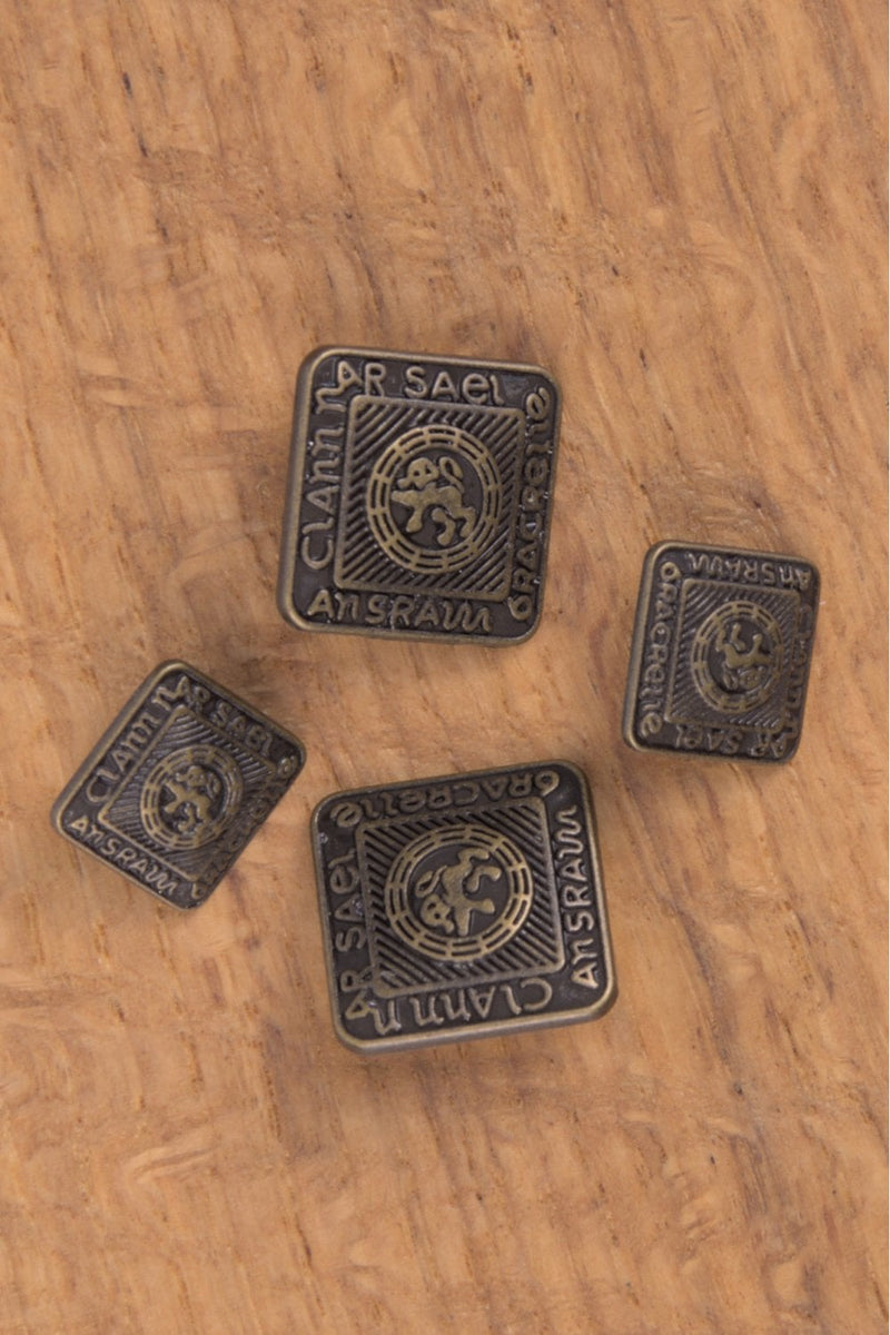 Pack of 4 Highland Jacket Buttons Antique Brass
