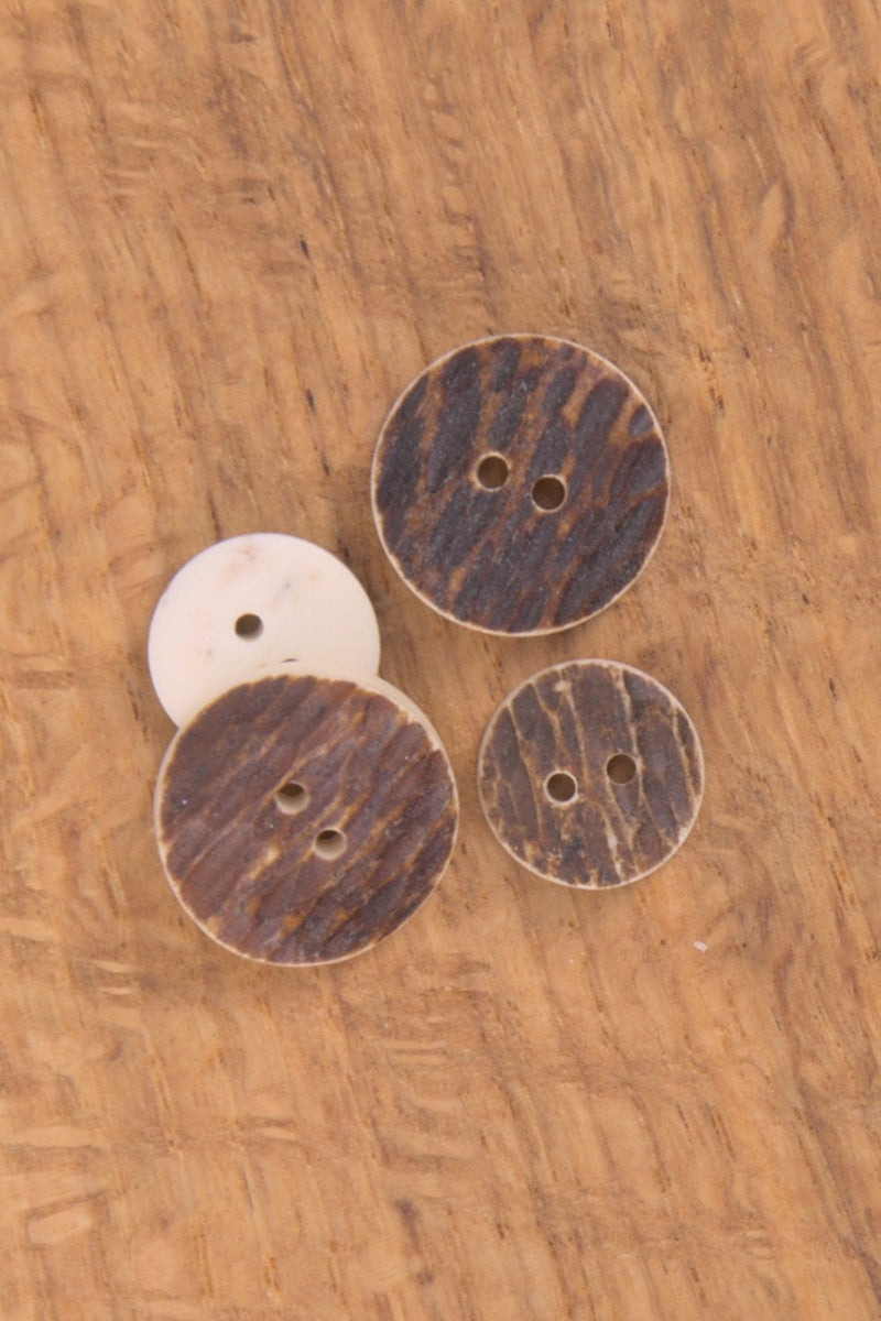 Pack of 4 Real Horn Buttons Brown