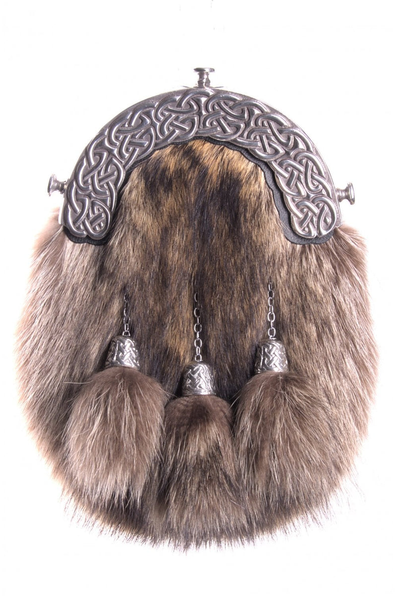 Sporran Victorian Cantle Polished Natural Racoon