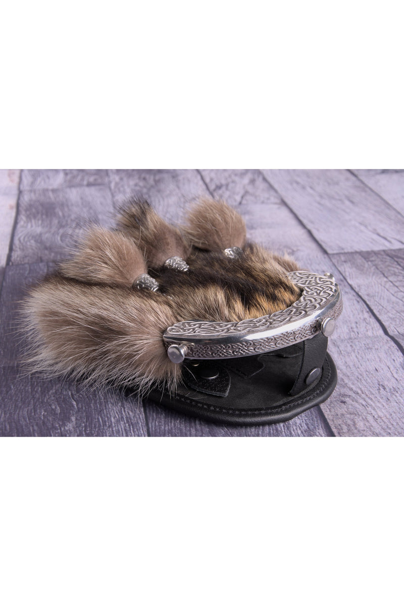 Sporran Victorian Cantle Polished Natural Racoon