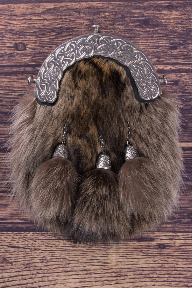 Sporran Victorian Cantle Polished Natural Racoon