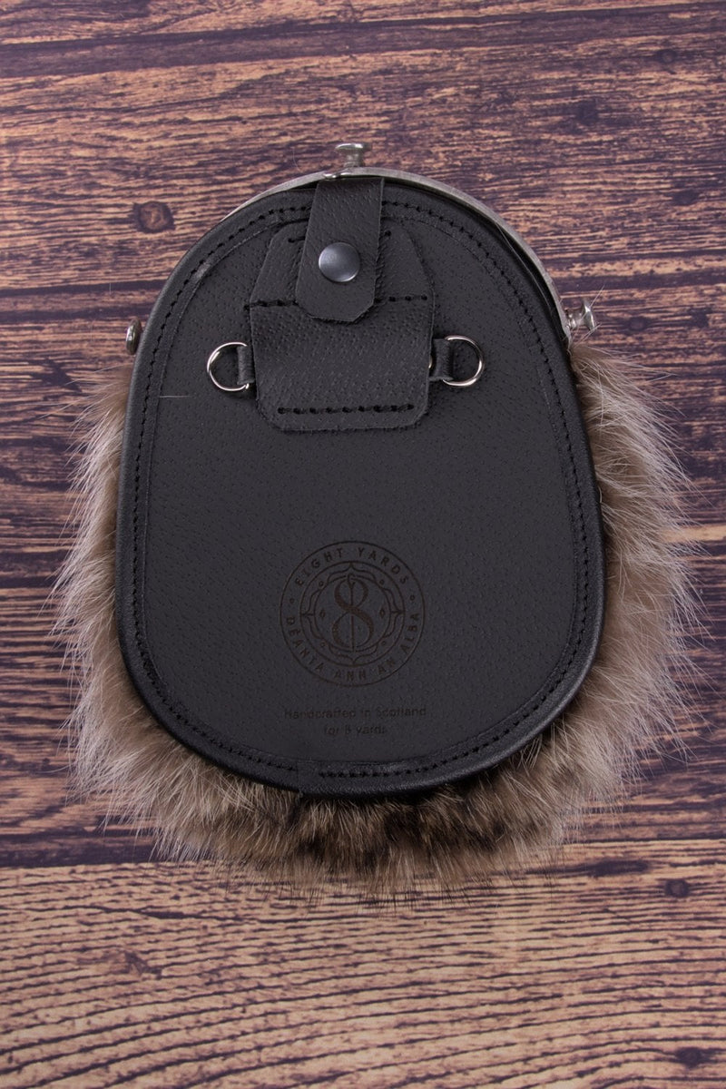 Sporran Victorian Cantle Polished Natural Racoon