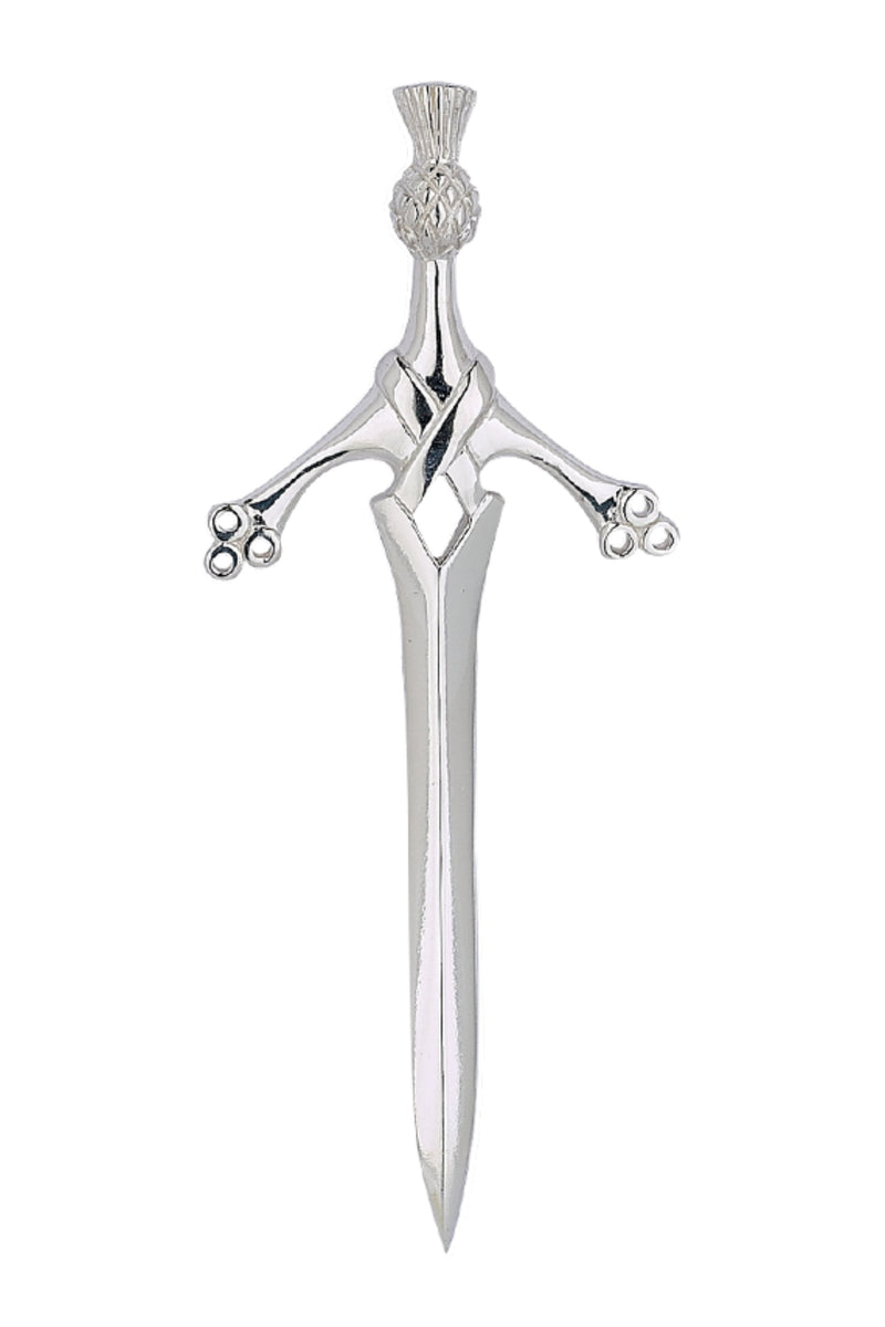 Sterling Silver Thistle Claymore Kilt Pin