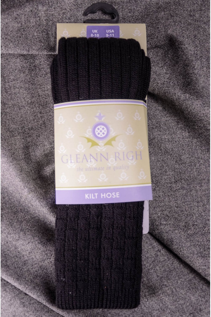 Black Wool Kilt Socks