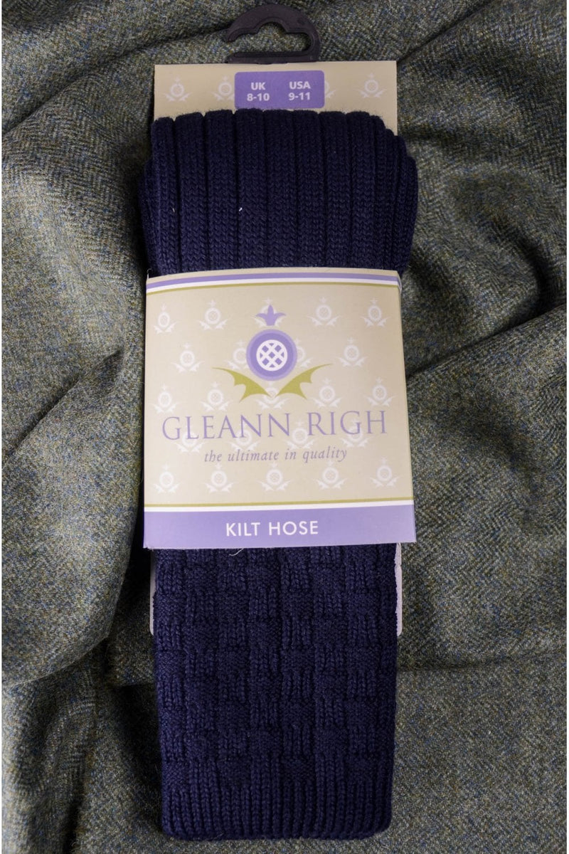 Navy Wool Kilt Socks