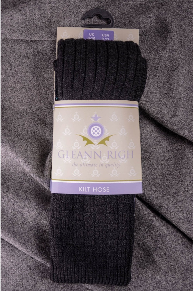 Charcoal Wool Kilt Socks