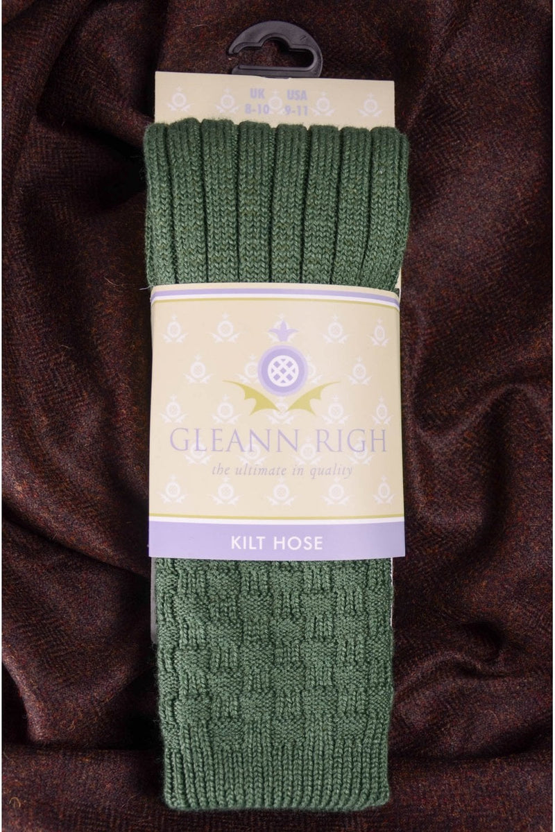 Lovat Green Wool Kilt Socks