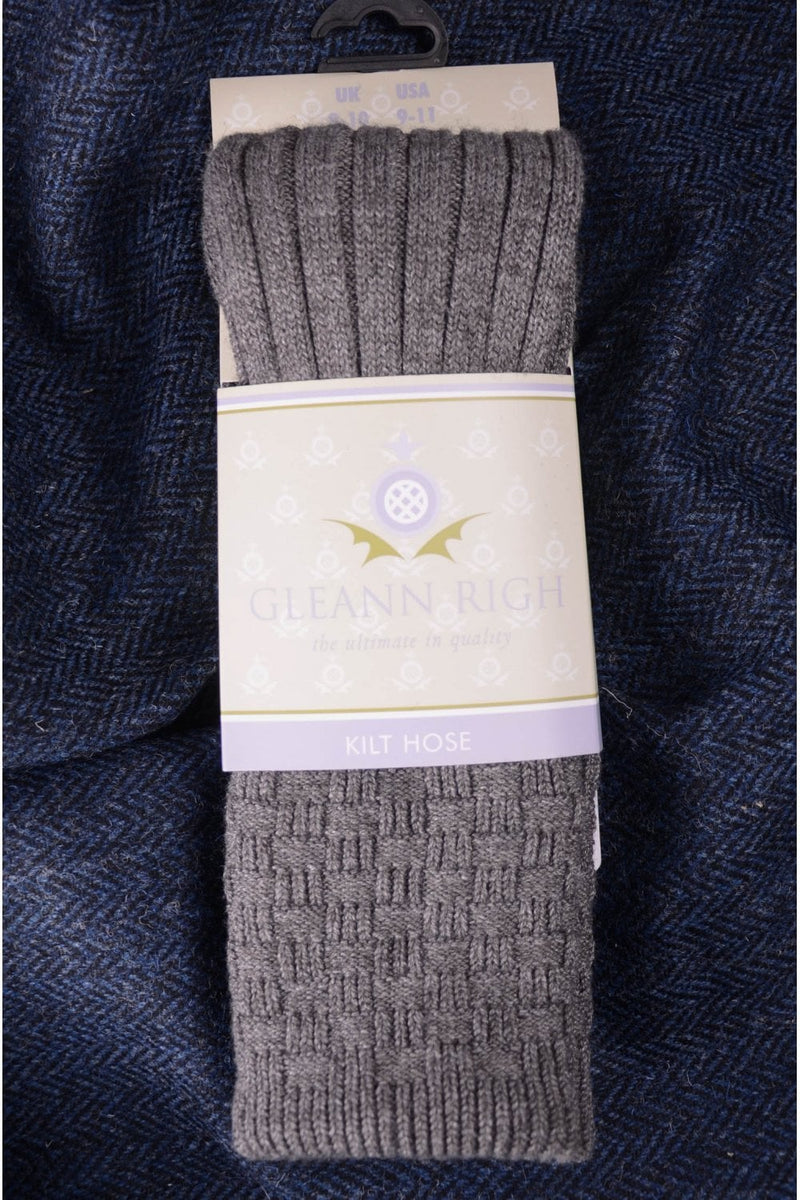 Mid Grey Wool Kilt Socks
