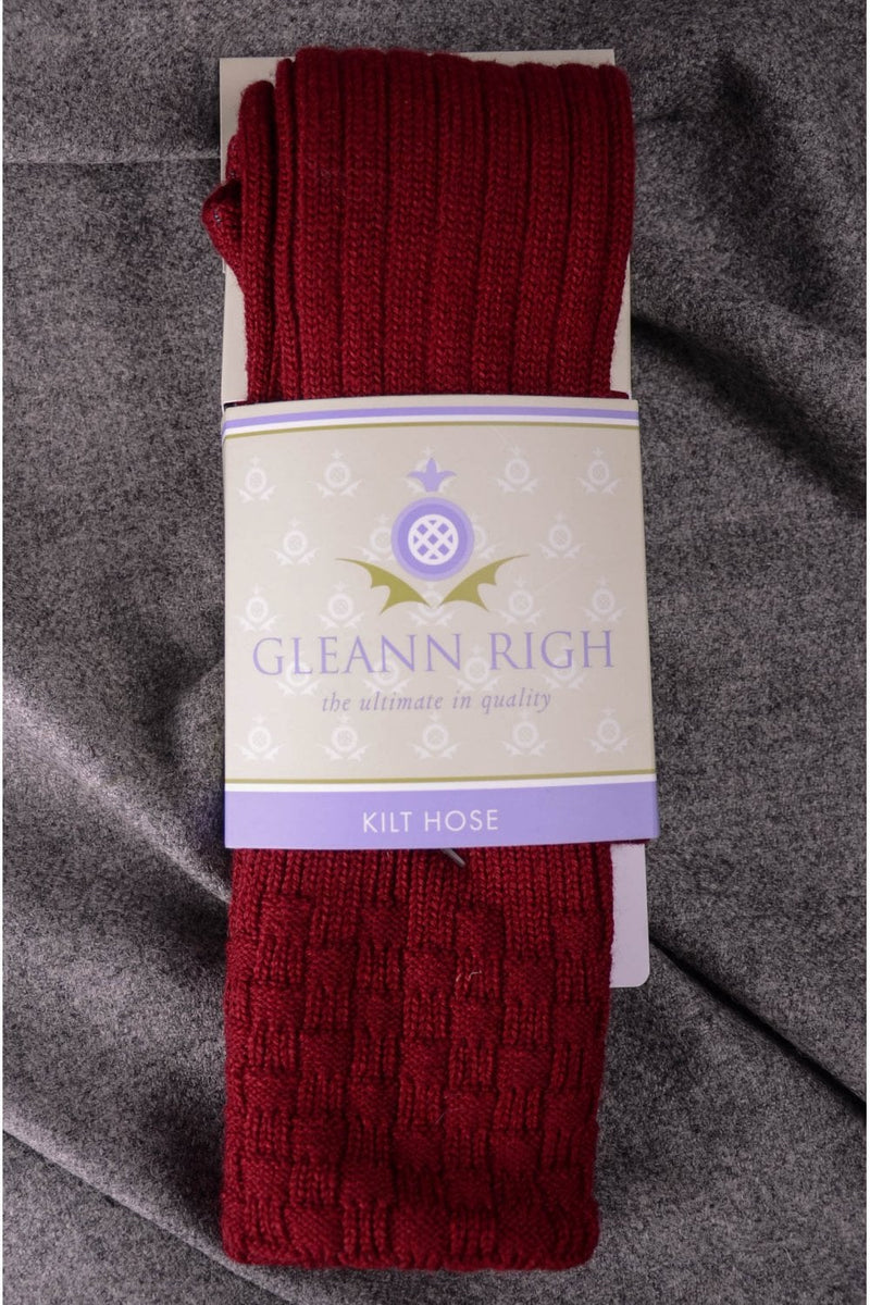 Burgundy Wool Kilt Socks