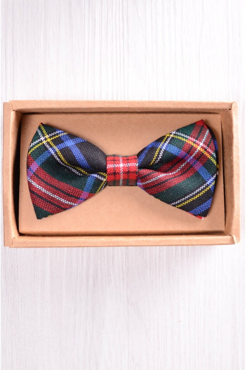 Black Stewart Modern Tartan Bow Tie