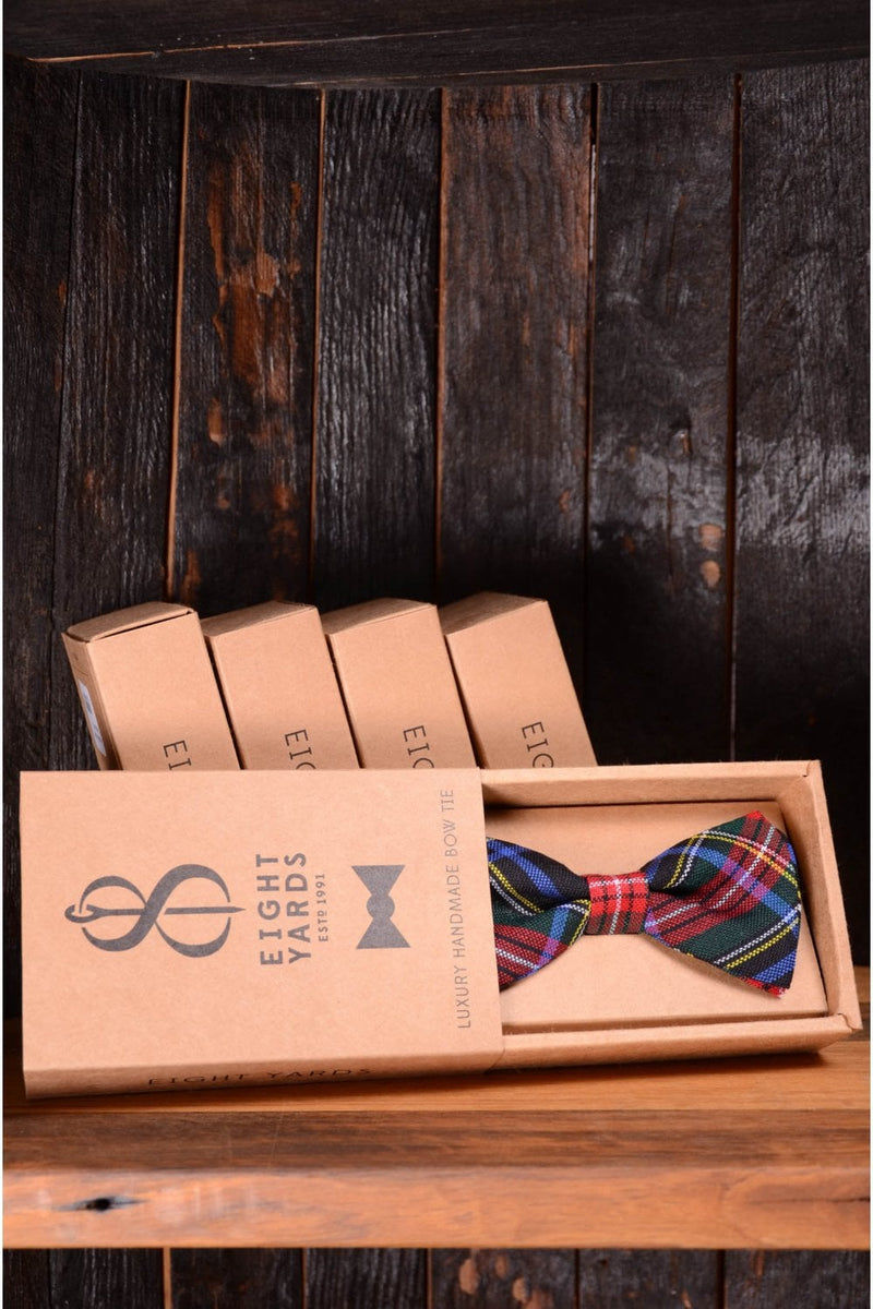 Black Stewart Modern Tartan Bow Tie