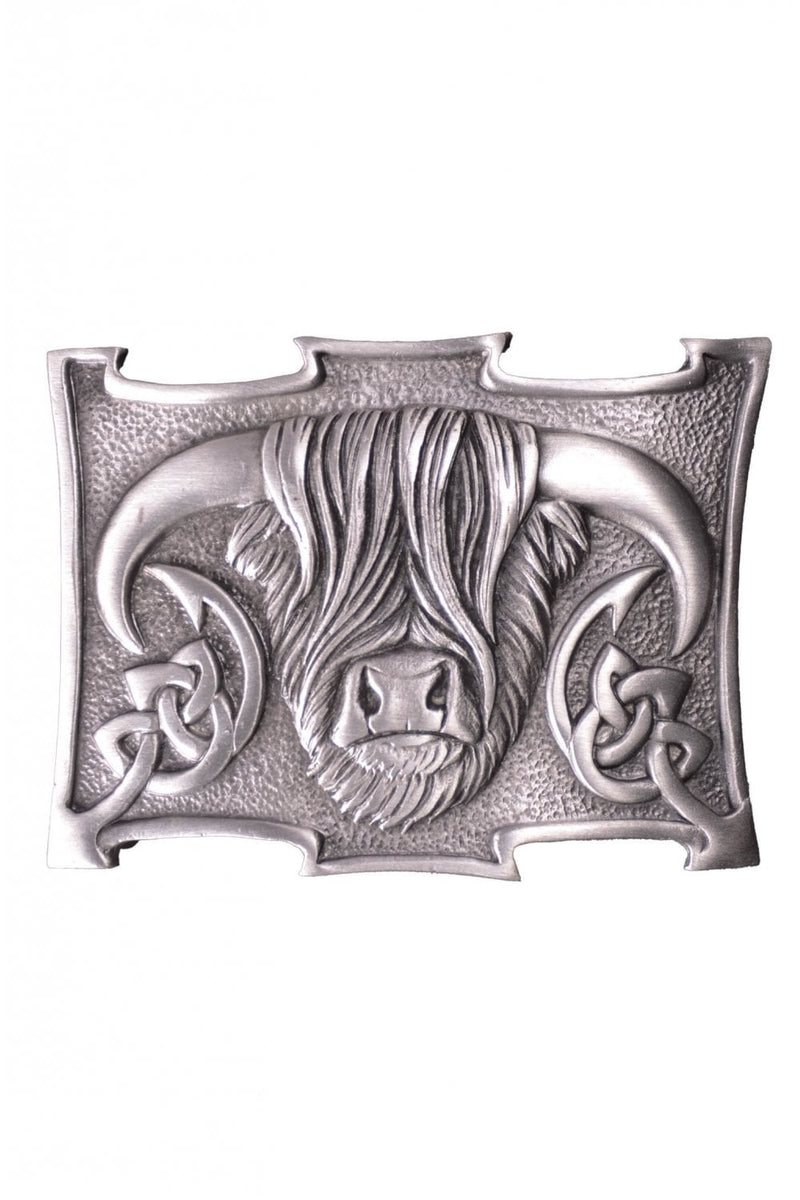 Belt Buckle Highland Cow Antique