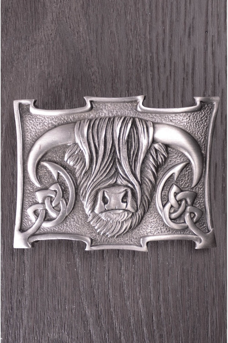 Belt Buckle Highland Cow Antique