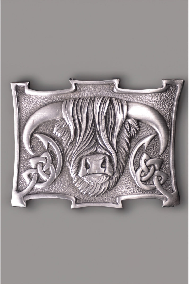 Belt Buckle Highland Cow Antique
