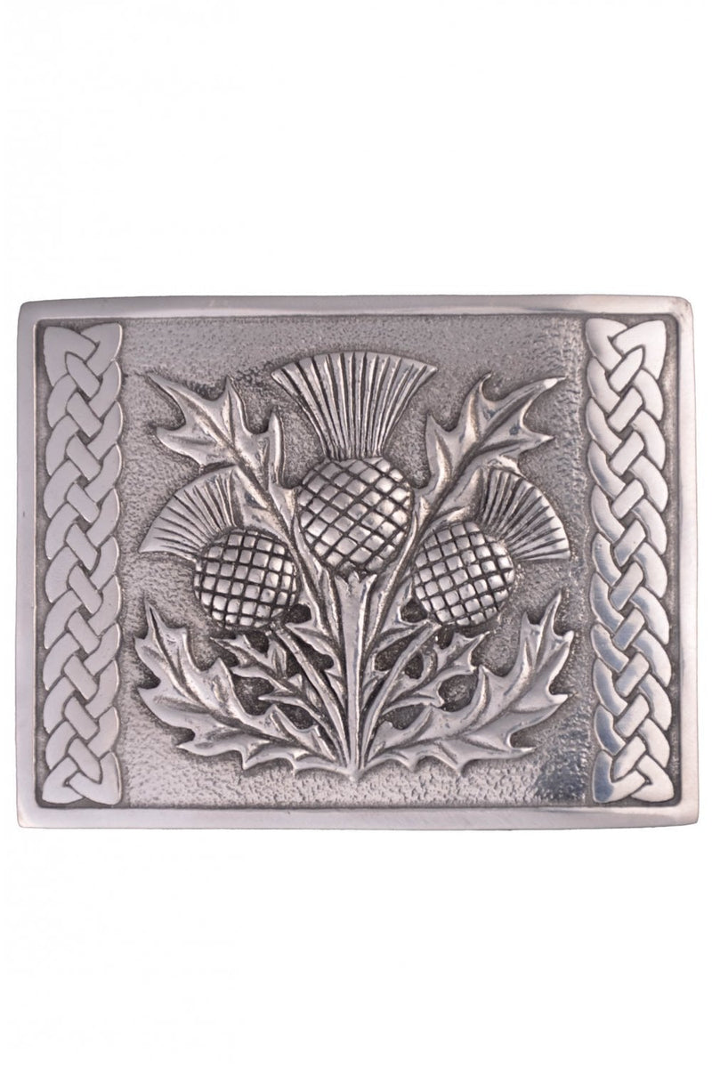 Belt Buckle Thistle Pewter
