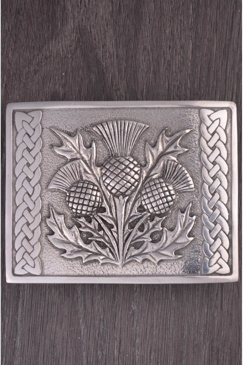 Belt Buckle Thistle Pewter