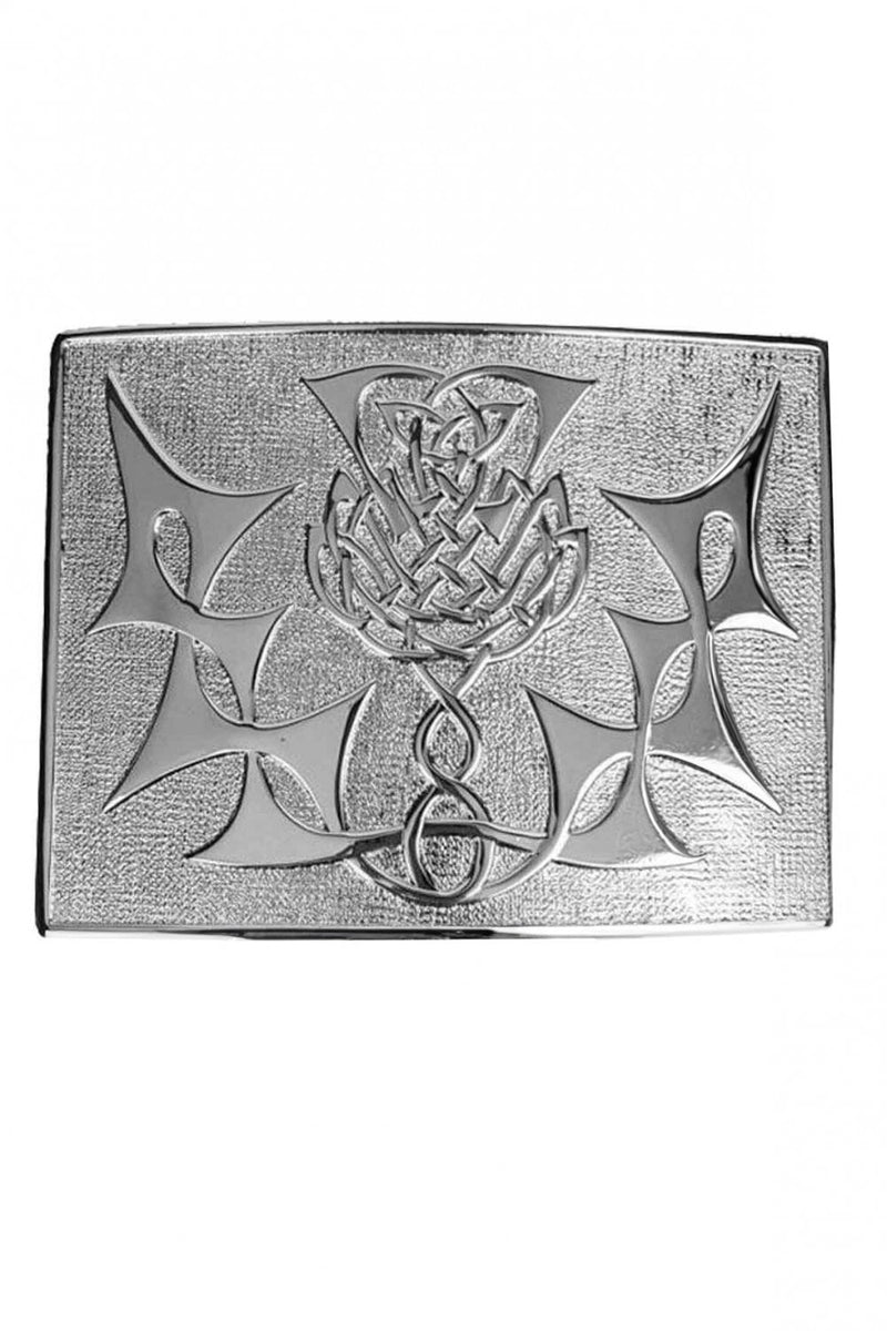 Belt Buckle Highland Thistle Chrome