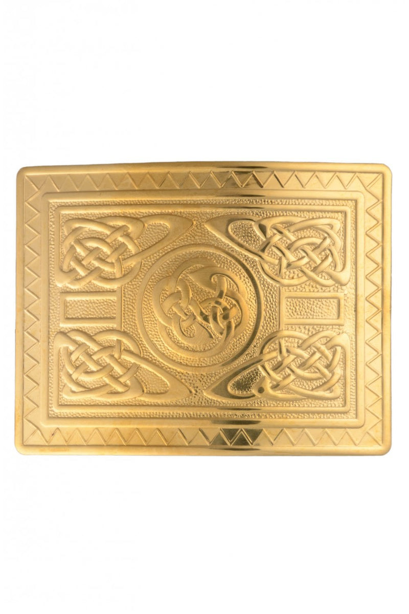 Belt Buckle Highland Swirl Polished Brass