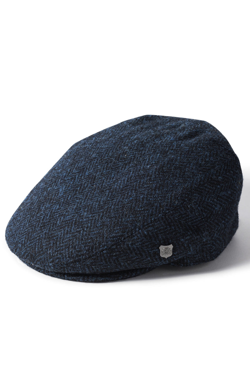 Stornoway Harris Tweed Flat Cap Navy