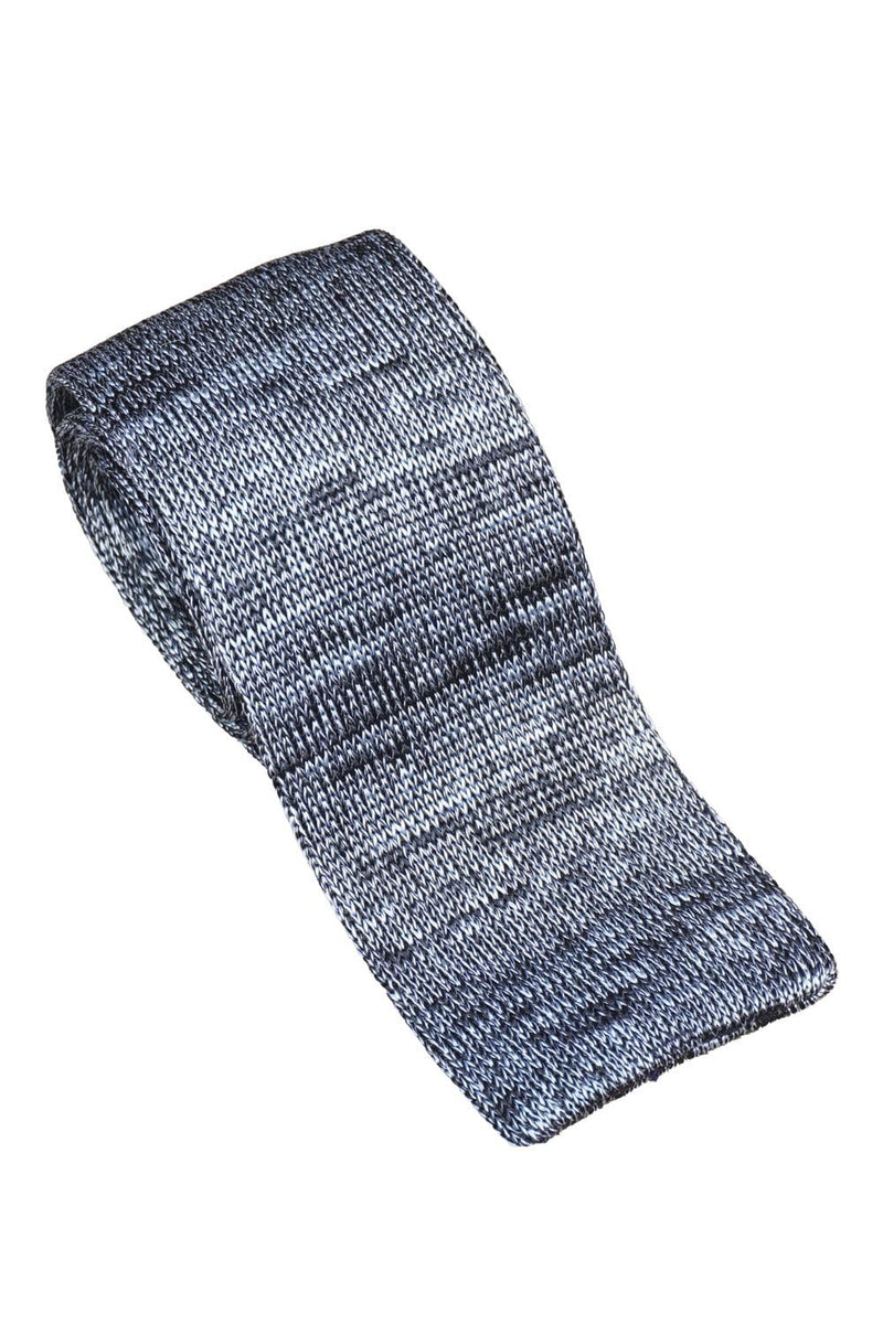 Washed Denim Blue Silk Knitted Tie