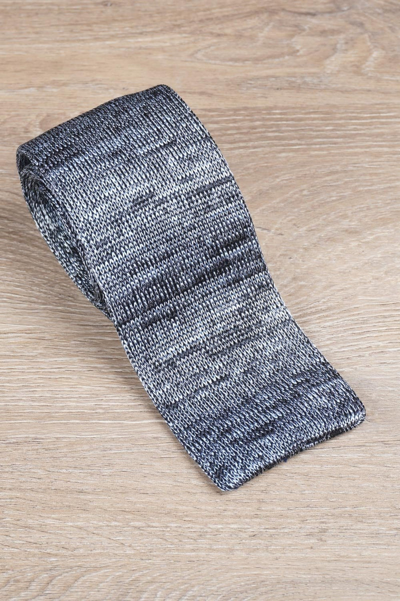 Washed Denim Blue Silk Knitted Tie
